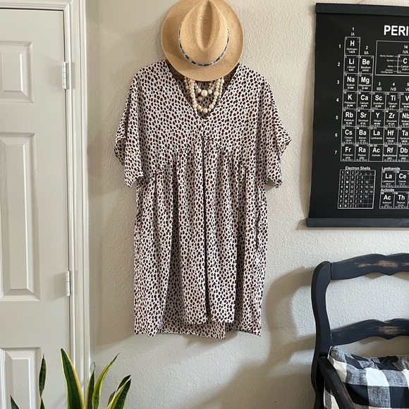 NWT MTS dress swing animal print mini short sleeve plus size v neck - Picture 2 of 7